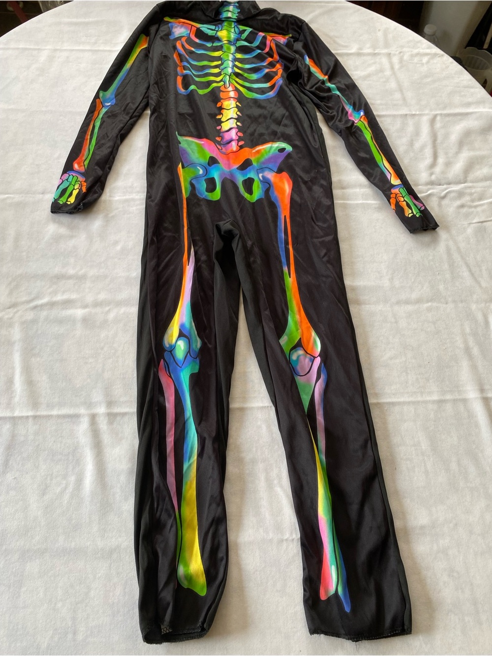 NWOT Halloween Multi-colored Skeleton Costume Size Kids Medium
